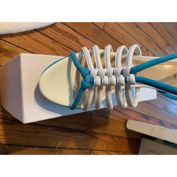 New Old Stock POLLINI 🍭 BaBy BluE + WhIte Heels 9 - Picture 6 of 16